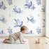 Dove Toile Drop wallpaper in a cozy kids room - Whimsy Tots
