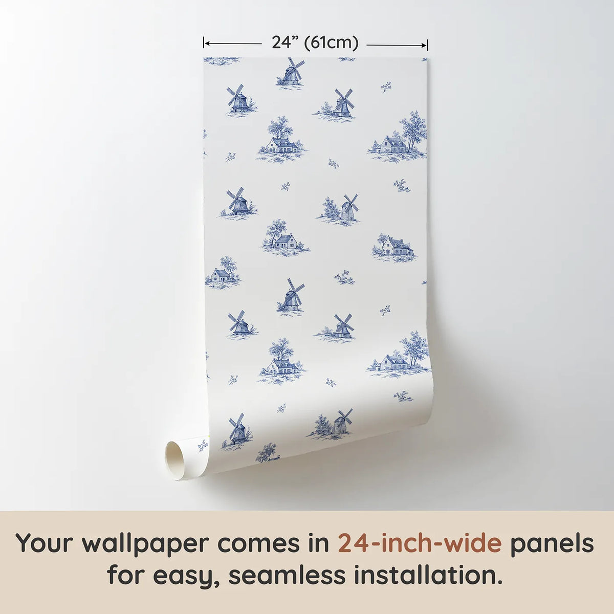 Windmill Toile Drop wallpaper panel dimensions - Whimsy Tots