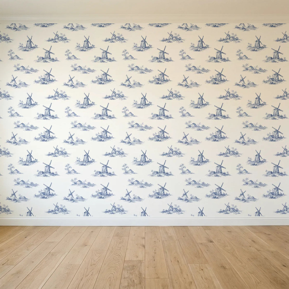 Windmill Toile Garden seamless wallpaper full pattern - Whimsy Tots