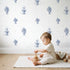 Fountain Toile Rows wallpaper in a cozy kids room - Whimsy Tots