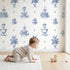 Fountain Toile Drop wallpaper in a cozy kids room - Whimsy Tots