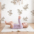 Floral Sprig Toile Scene in Brown wallpaper in a cozy kids room - Whimsy Tots