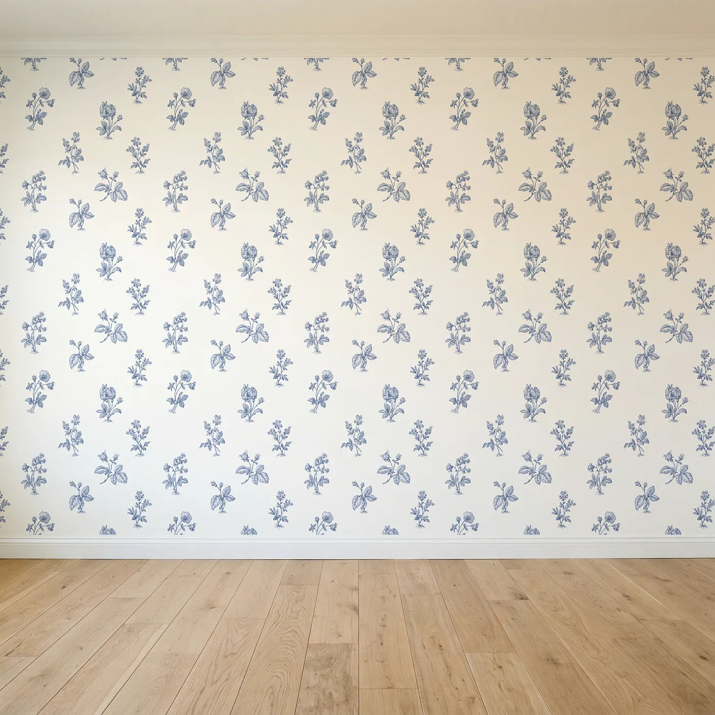 Floral Sprig Toile Garden seamless wallpaper full pattern - Whimsy Tots