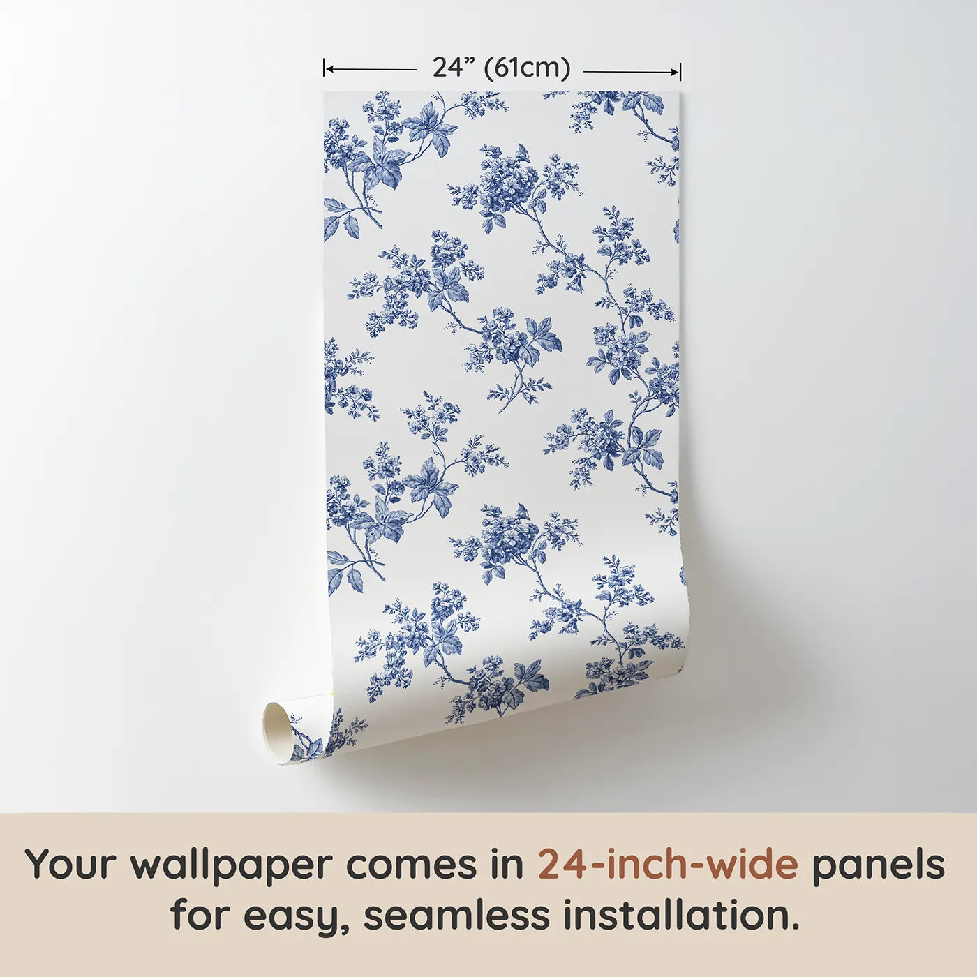 Blossom Toile Rows wallpaper panel dimensions - Whimsy Tots