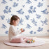 Blossom Toile Garden wallpaper in a cozy kids room - Whimsy Tots