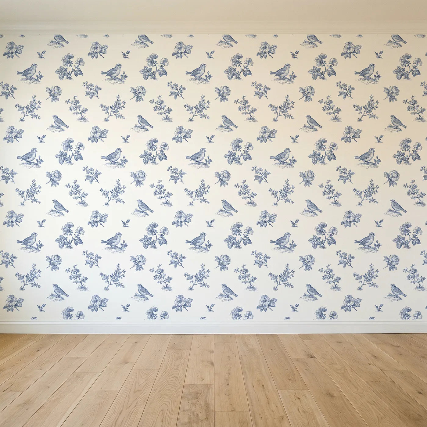 Blossom Toile Garden seamless wallpaper full pattern - Whimsy Tots
