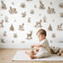 Deer Toile Scene in Brown wallpaper in a cozy kids room - Whimsy Tots