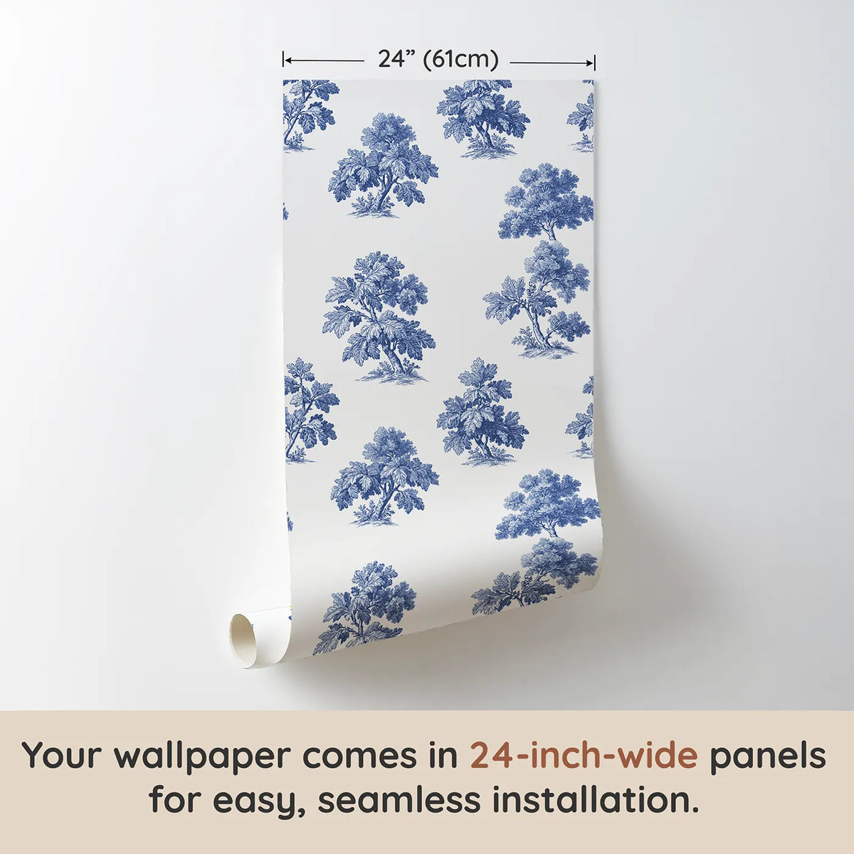Oak Toile Rows wallpaper panel dimensions - Whimsy Tots