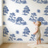 Oak Toile Scene wallpaper in a cozy kids room - Whimsy Tots