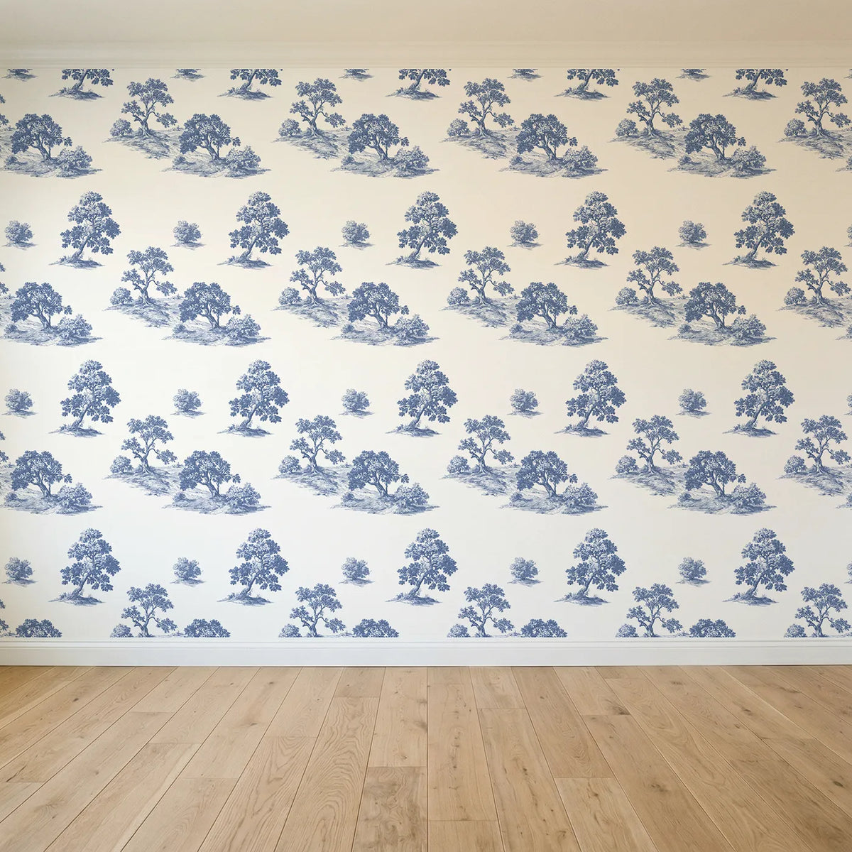 Oak Toile Scene seamless wallpaper full pattern - Whimsy Tots