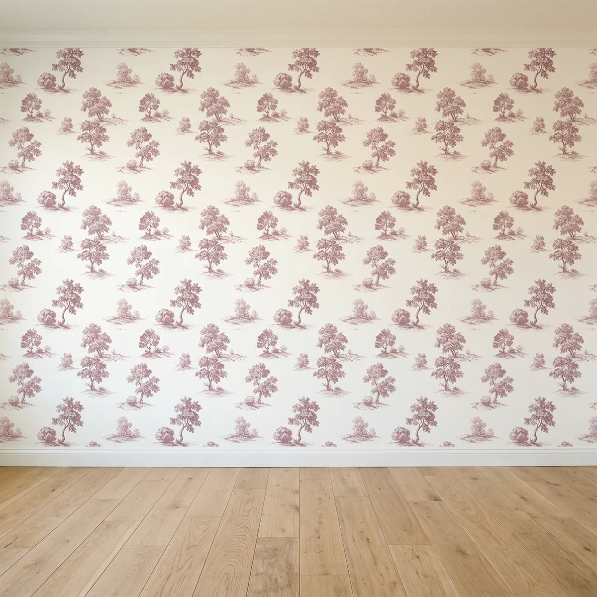 Oak Toile Garden in Pink seamless wallpaper full pattern - Whimsy Tots