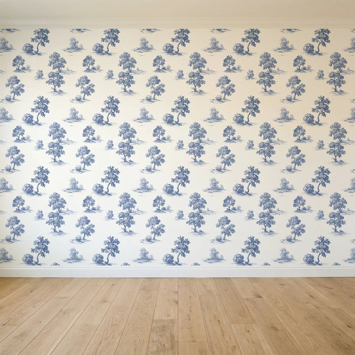Oak Toile Garden seamless wallpaper full pattern - Whimsy Tots