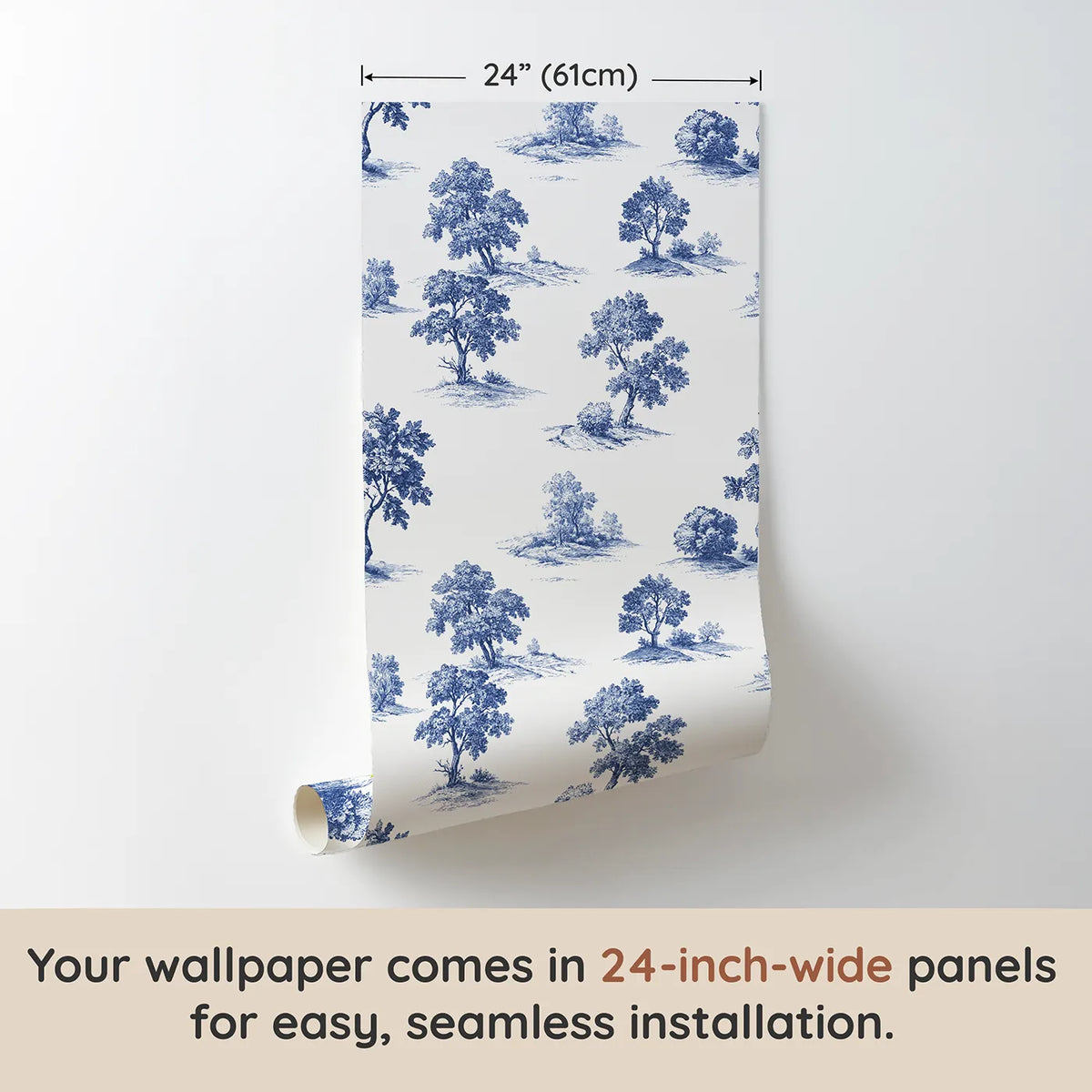 Oak Toile Garden wallpaper panel dimensions - Whimsy Tots
