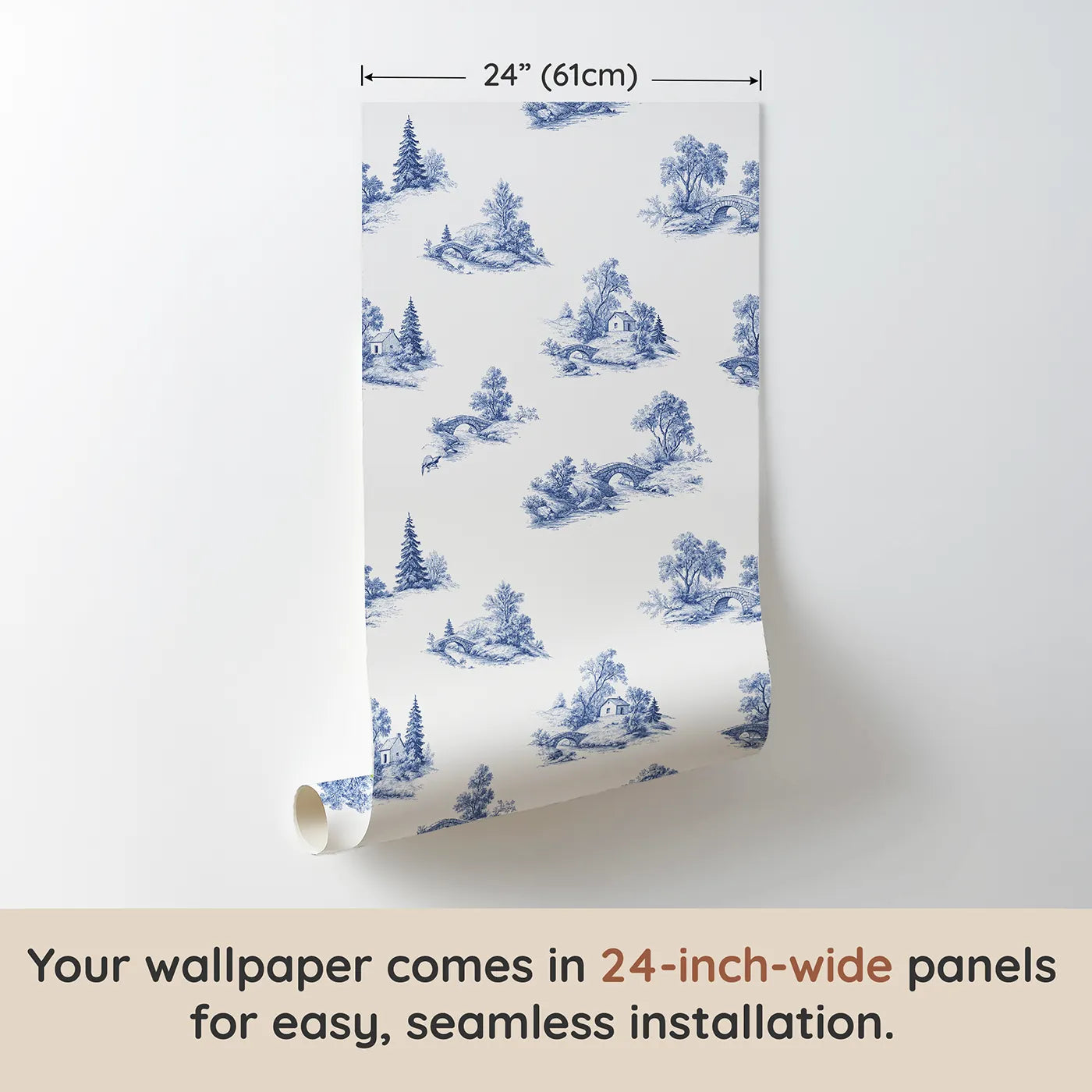 Bridge Toile Toss wallpaper panel dimensions - Whimsy Tots