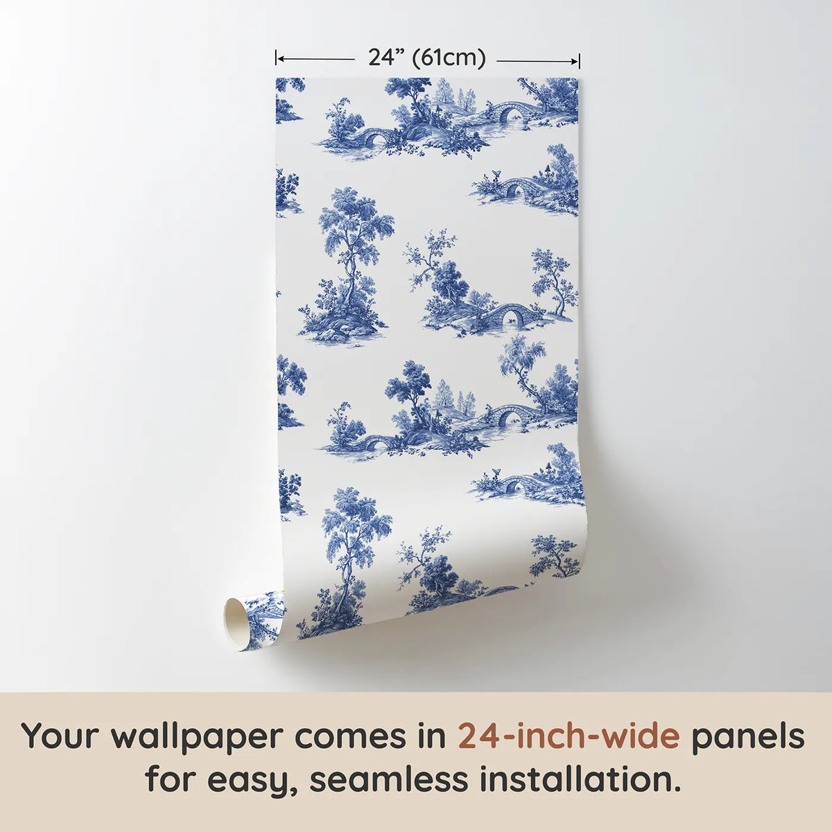 Bridge Toile Rows wallpaper panel dimensions - Whimsy Tots