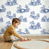 Bridge Toile Scene wallpaper in a cozy kids room - Whimsy Tots