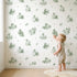 Pastoral Toile Toss in Green wallpaper in a cozy kids room - Whimsy Tots