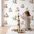 Pastoral Toile Rows in Brown wallpaper in a cozy kids room - Whimsy Tots