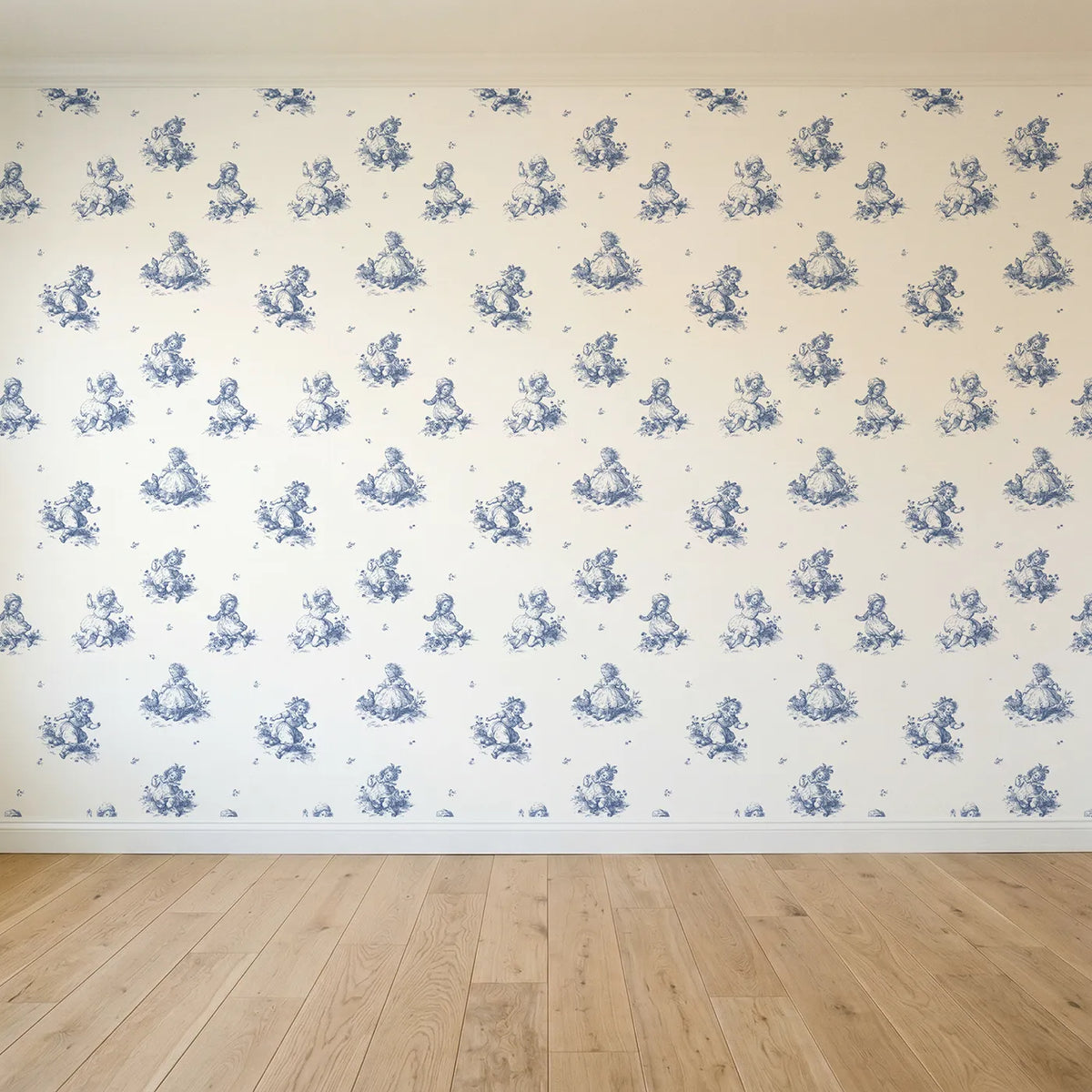 Pastoral Toile Rows seamless wallpaper full pattern - Whimsy Tots
