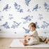Songbird Toile Scene wallpaper in a cozy kids room - Whimsy Tots