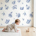 Squirrel Toile Toss wallpaper in a cozy kids room - Whimsy Tots