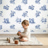 Squirrel Toile Scene wallpaper in a cozy kids room - Whimsy Tots