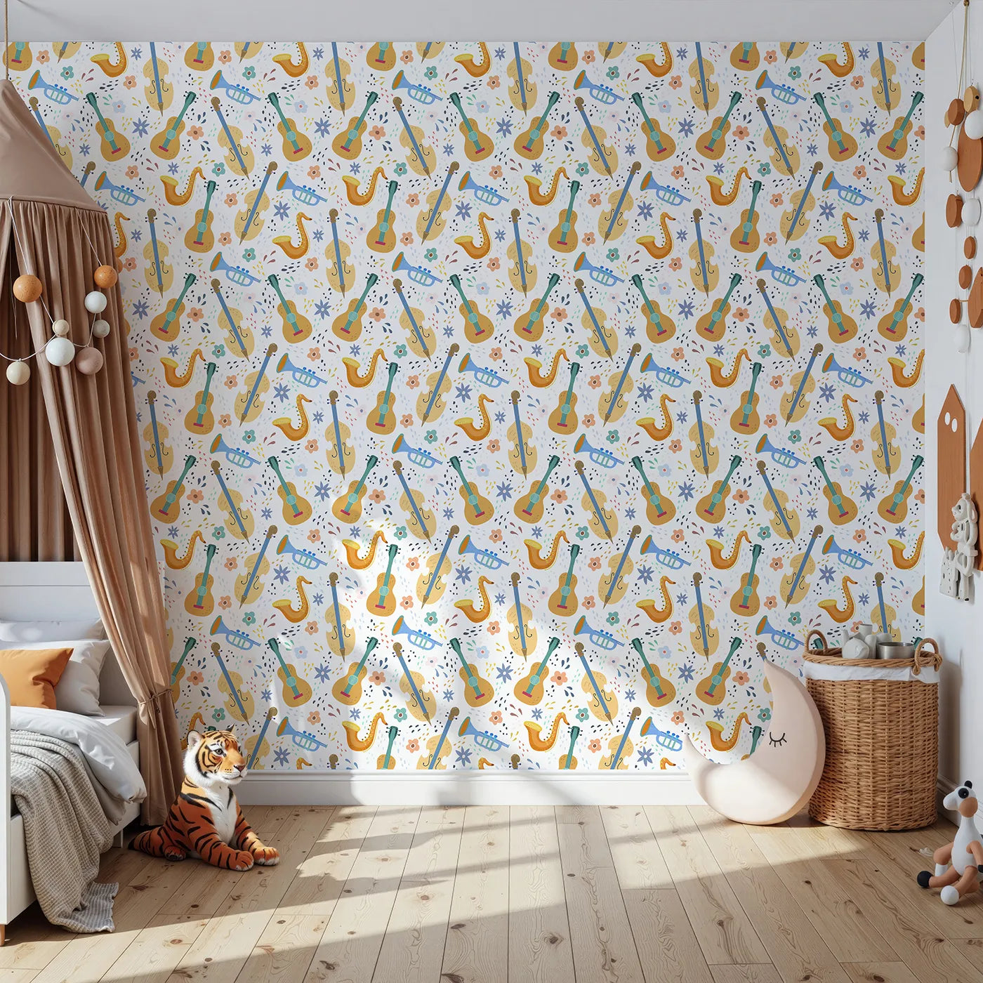 Front view of Whimsy Tots' Orchestra of Colors Wallpaper