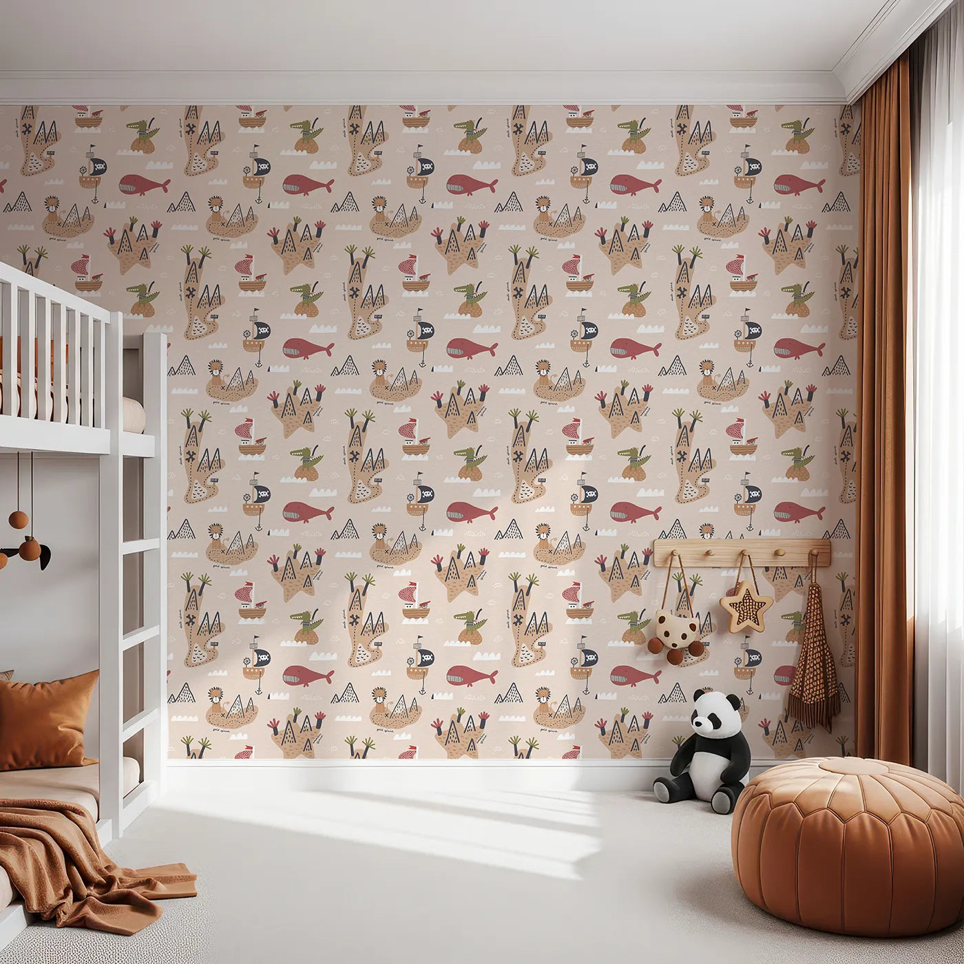 Front view of Whimsy Tots' Pirate Adventure Map Wallpaper