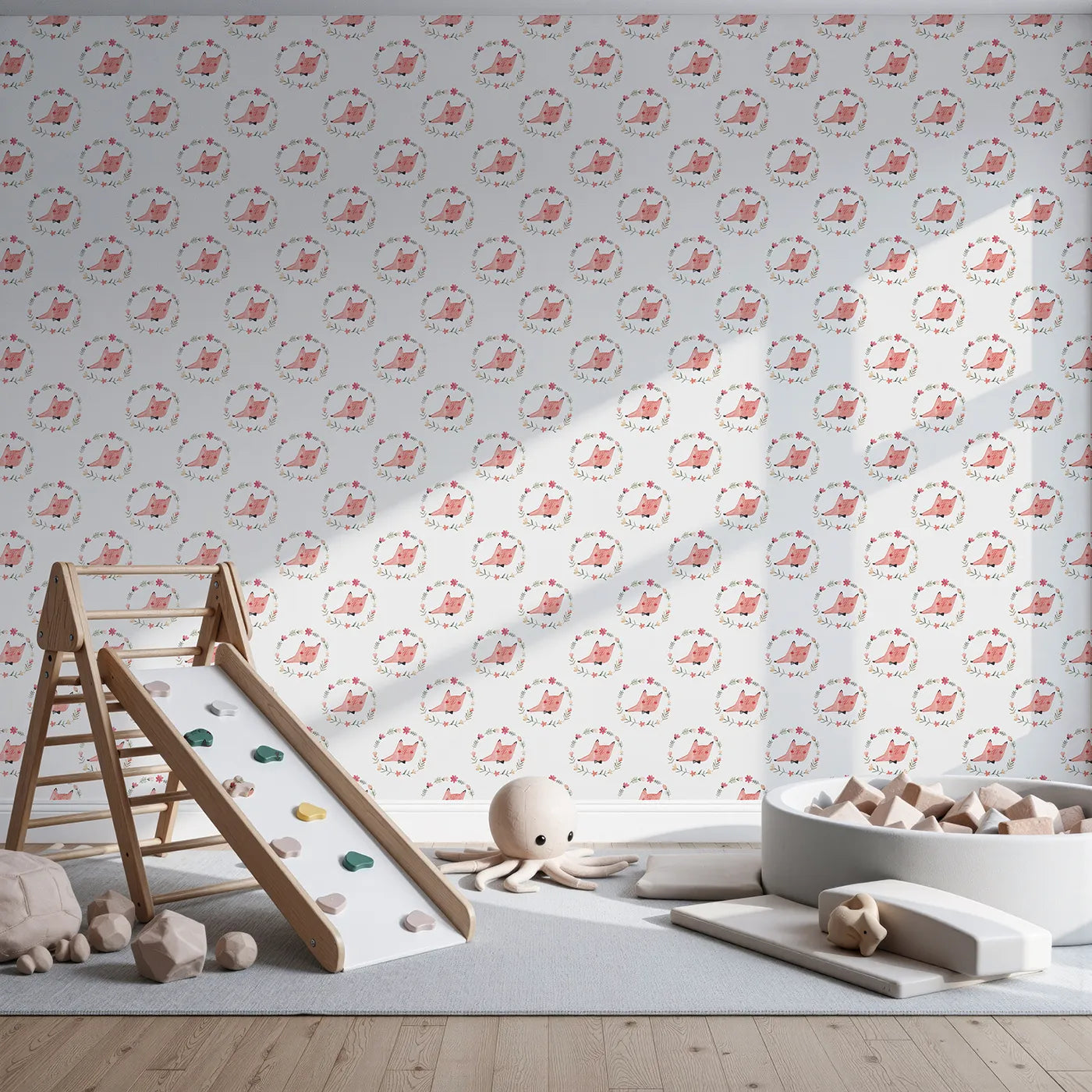 Front view of Whimsy Tots' Dapper Fox Portrait Wallpaper
