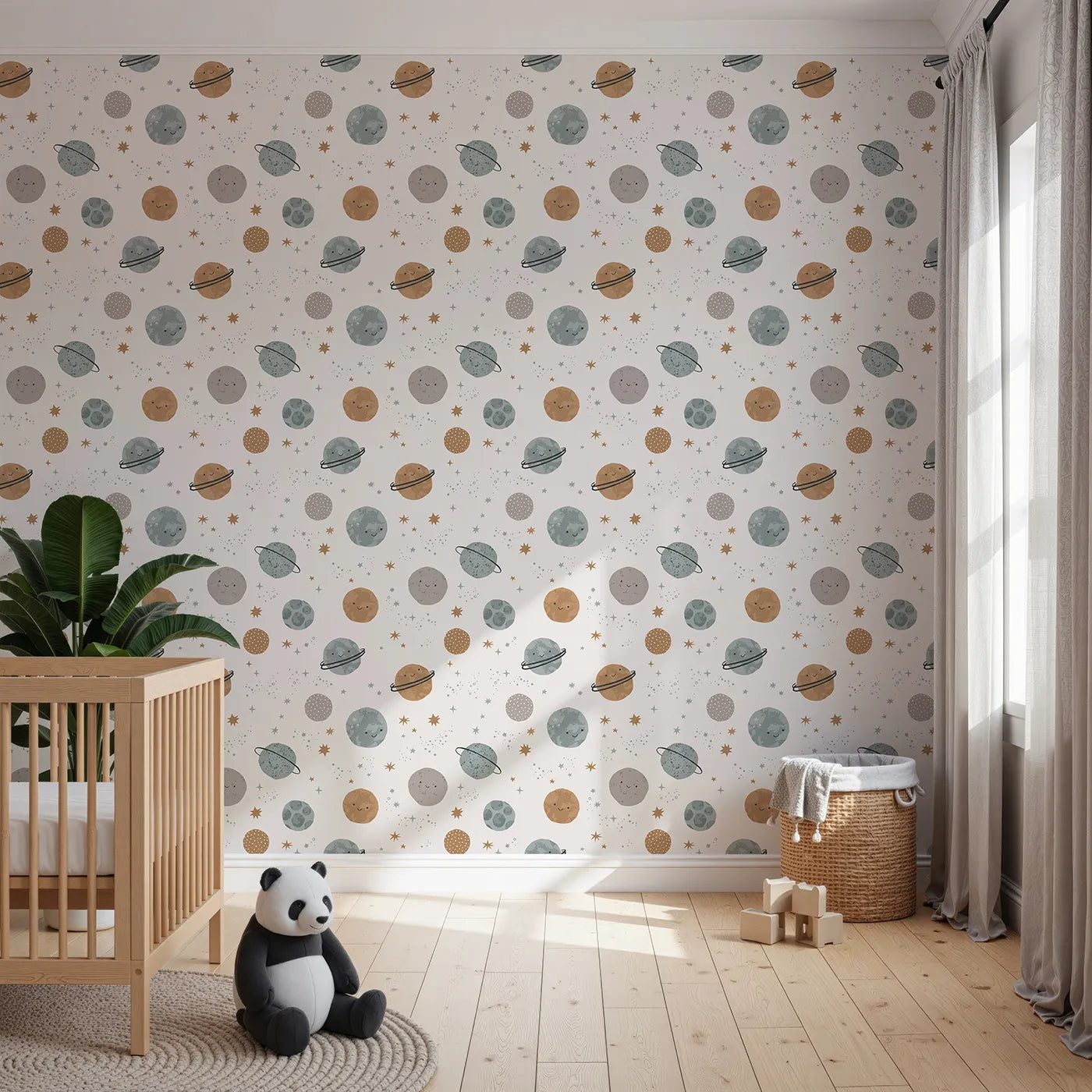 Front view of Whimsy Tots' Happy Planet Friends Wallpaper