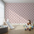 Front view of Whimsy Tots' Moo Moo Love Wallpaper in Pink