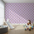 Front view of Whimsy Tots' Moo Moo Love Wallpaper in Purple