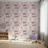 Front view of Whimsy Tots' Moo Moo Milk Parade Wallpaper in Pink