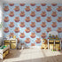 Front view of Whimsy Tots' Lovely Tea Mice Wallpaper in Blue