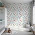 Front view of Whimsy Tots' Bumper Buddies Forest Drive Wallpaper in White