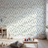 Front view of Whimsy Tots' Tulip Meadow Dots Wallpaper in White