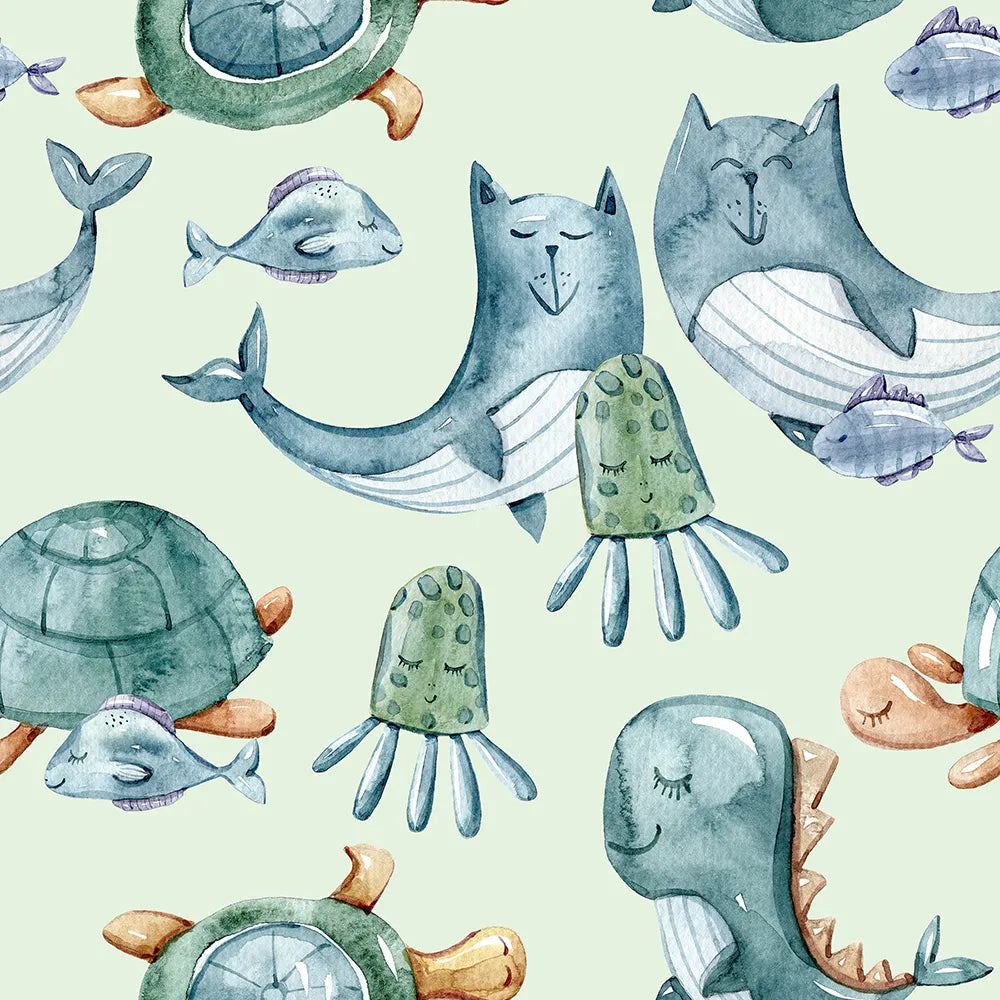 Where Sea Creatures Dance in a Mint Sky