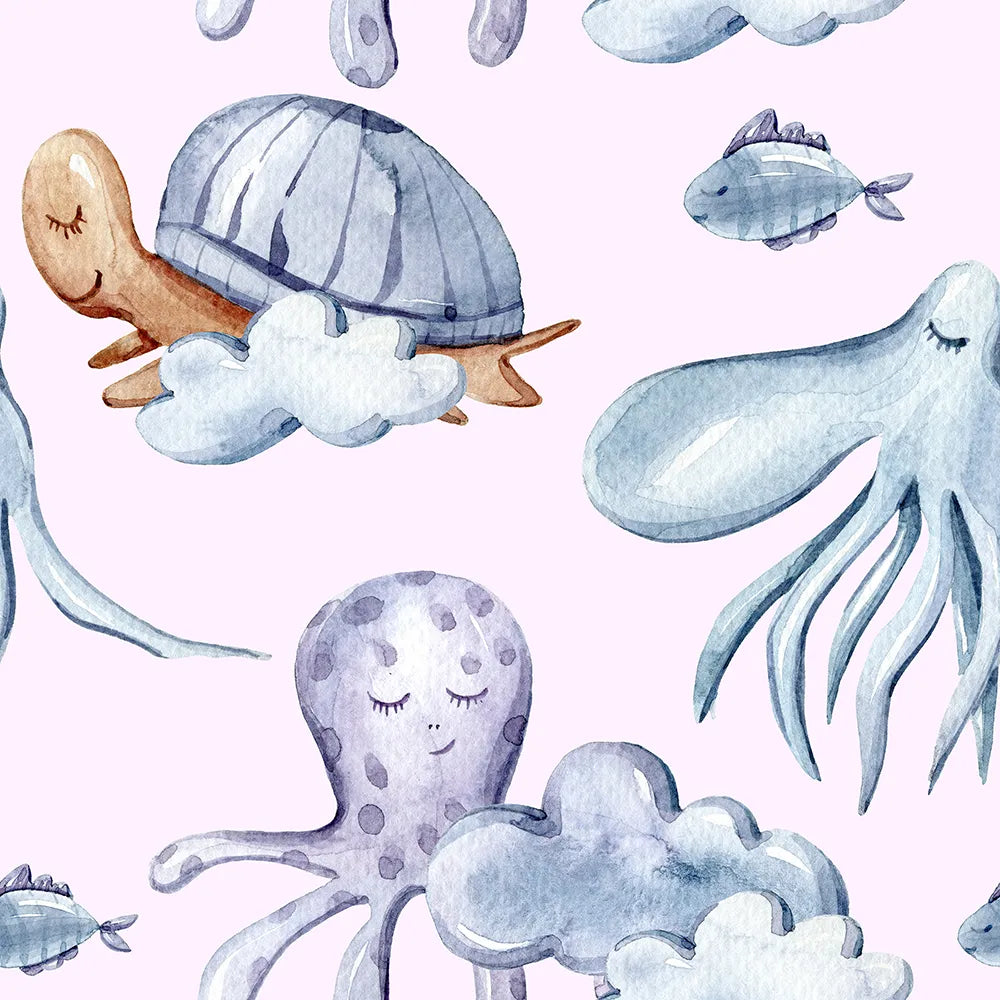 Where Ocean Friends Party in a Pink Sea