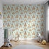 Front view of Whimsy Tots' Rainbow Castle Dreams Wallpaper in Mint Green