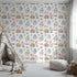Front view of Whimsy Tots' Dreamland Friends Wallpaper in White