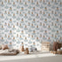 Front view of Whimsy Tots' Castle Cloud Drift Wallpaper in White
