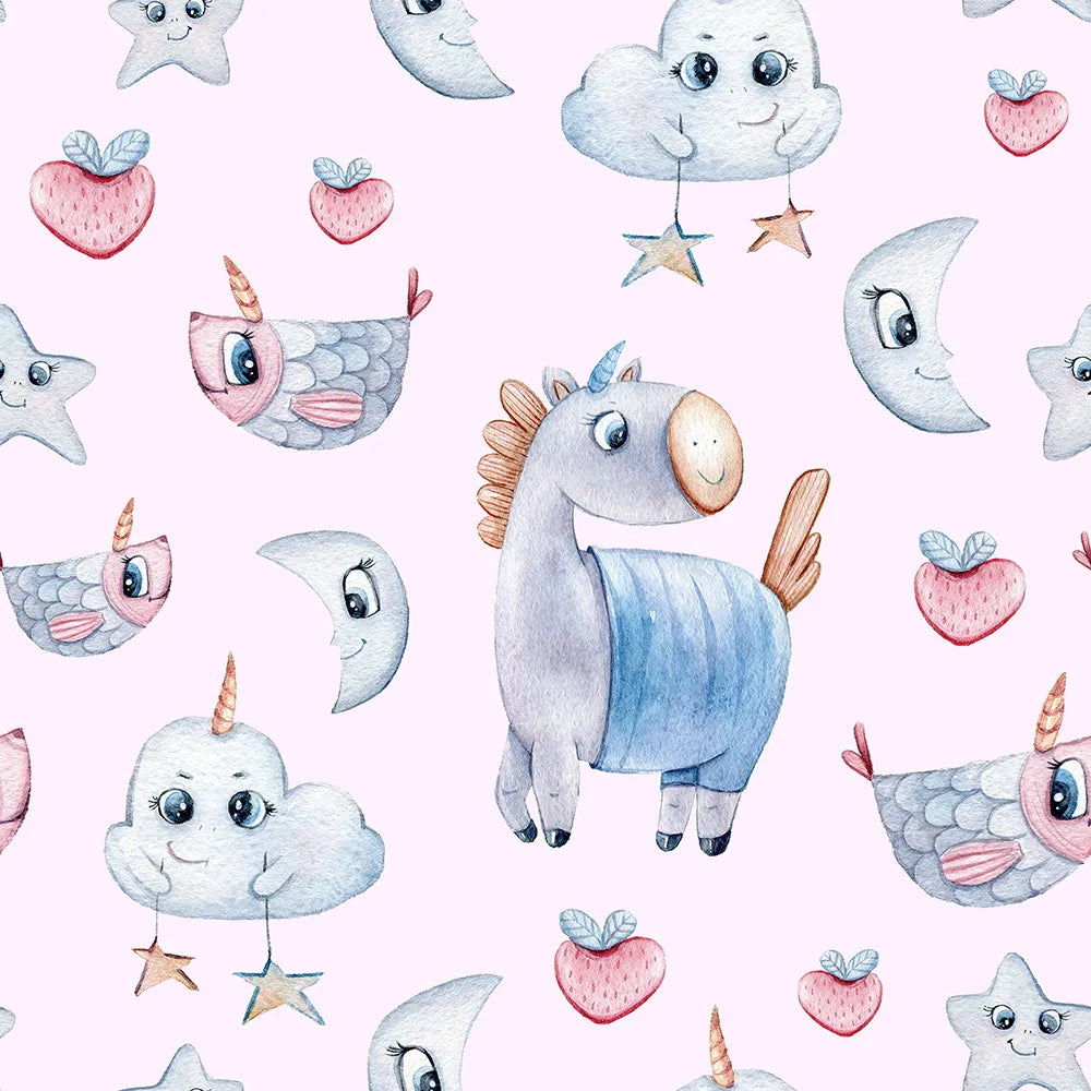 Where Gentle Narwhals Float in a Pink Sea