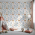Front view of Whimsy Tots' Star Catcher Bunnies Wallpaper in White