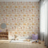 Front view of Whimsy Tots' Painted Rhythm Wallpaper in Cream
