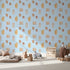Front view of Whimsy Tots' Painted Simplicity Wallpaper in Sky