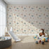 Front view of Whimsy Tots' Seaside Vessel Parade Wallpaper in Beige
