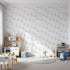 Front view of Whimsy Tots' Whispering Leaflines Wallpaper in White