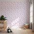 Front view of Whimsy Tots' Leaf Outline Symphony Wallpaper in Blush Pink