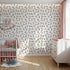 Front view of Whimsy Tots' Botanical Numbers Wallpaper in White
