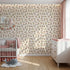 Front view of Whimsy Tots' Botanical Numbers Wallpaper in Sand